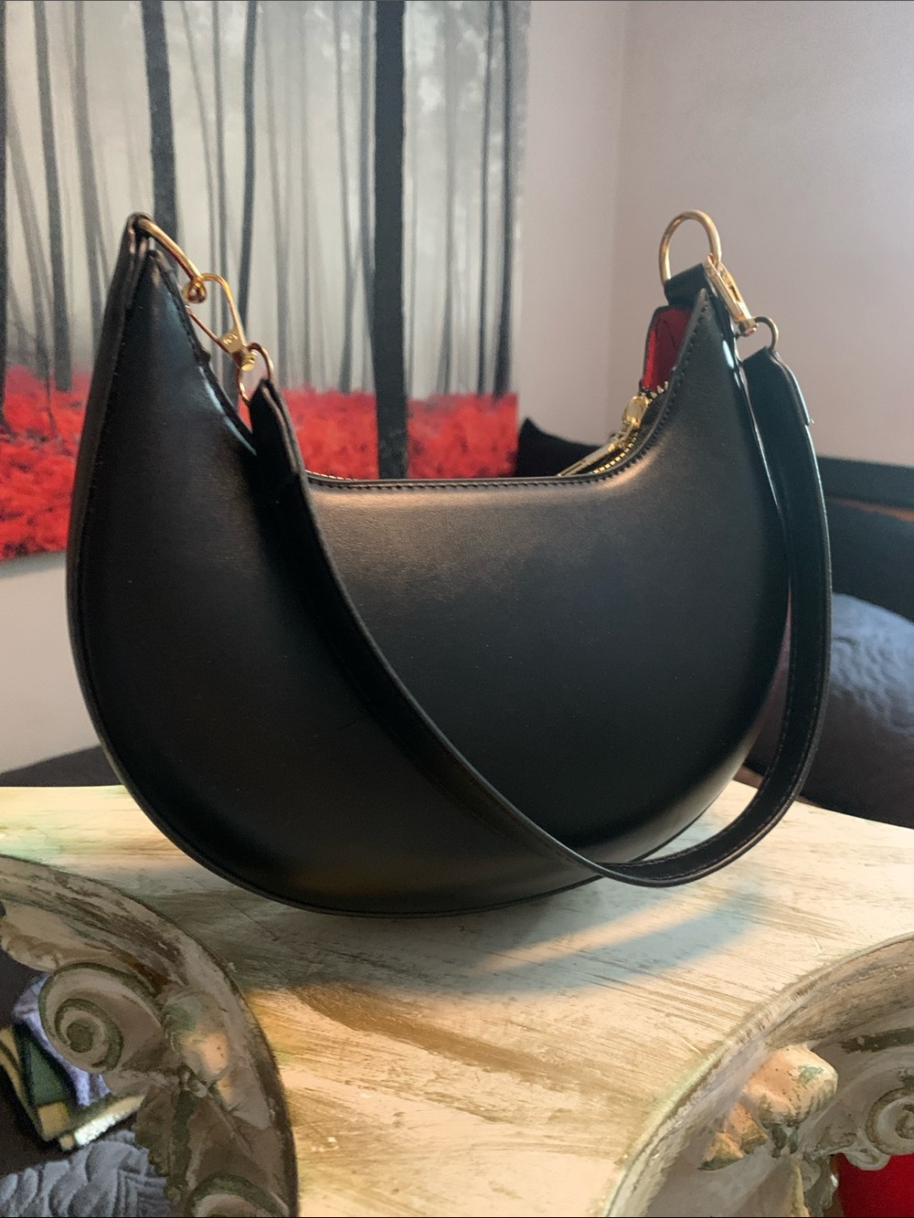 Black Crescent Shoulder Bag